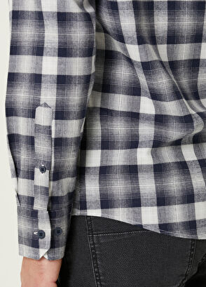 Beymen Club Comfort Fit Lacivert Ekose Gömlek - 7