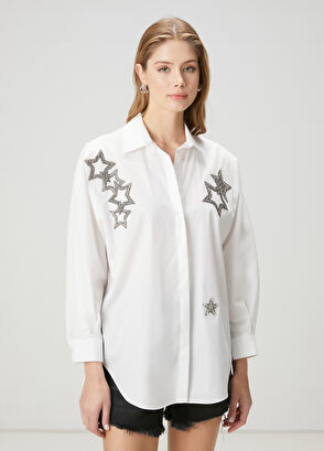 Beymen Club Off-White Stones Poplin Shirt - 4