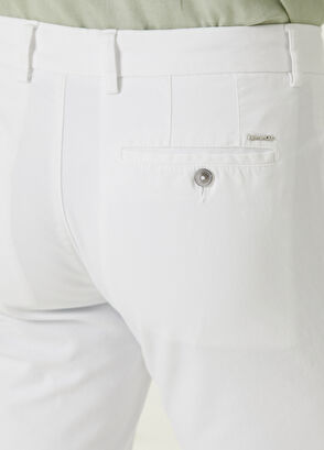 Beymen Club Slim Fit Beyaz Panama Dokulu Chino Pantolon - 5