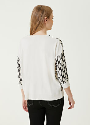 Beymen Club Ekru Zincirli İpek Twill Garnili Kazak - 6