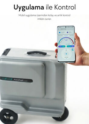 SE3T Gri Kayıtlı Bagaj Elektrikli Binilebilir Scooter Valiz - Görsel 9