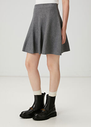 Beymen Club Gri Mini Triko Etek - 3