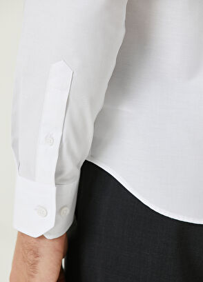 Beymen Club Slim Fit Beyaz Twill Non-Iron Gömlek - 7