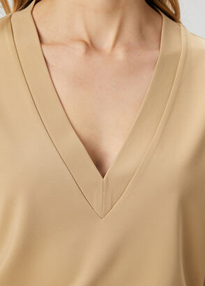 Beymen Club Beige Basic T-Shirt - 6