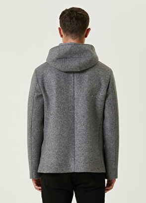 Beymen Club Grey Hooded Coat - 5