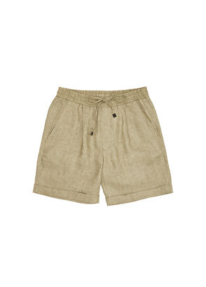 Beymen Club Light Khaki Linen Shorts - 6