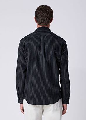 Beymen Club Comfort Fit Black Wool Blend Flannel Shirt - 5