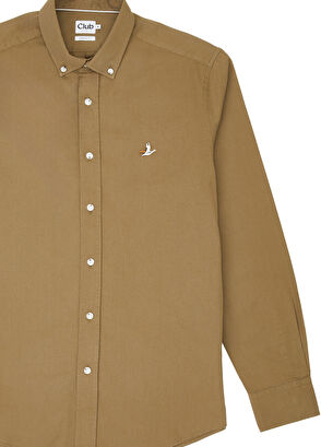 Beymen Club Comfort Fit Light Khaki Gabardine Textured Shirt - 8