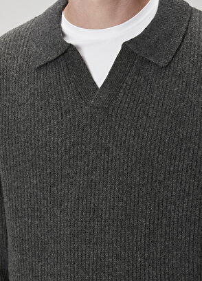 Beymen Club Grey Melange Cashmere Blend Sweater - 6