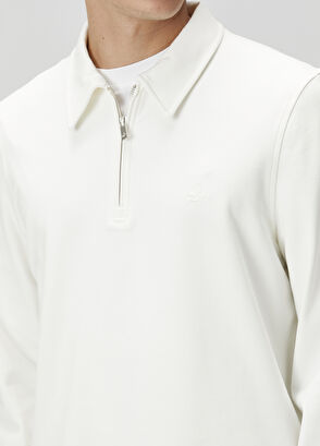 Beymen Club Comfort Fit Off White Polo Sweatshirt - 6