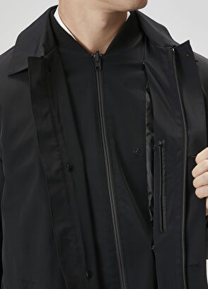 Siyah İç Yelek Detaylı Pardösü - Görsel 10