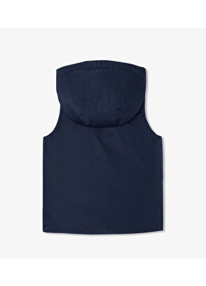 Lacivert Çift Taraflı Kapüşonlu Erkek Çocuk Yelek - Görsel 4