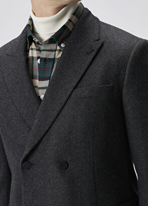 Beymen Club Antrasit Kruvaze Yün Ceket - 6