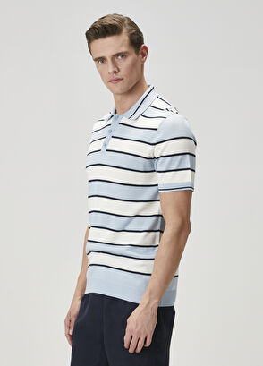 Beymen Club Blue Short Sleeve Polo Sweater - 4