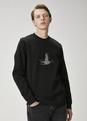 Beymen Club Siyah Logo Detaylı Uzun Kollu T-shirt - 3