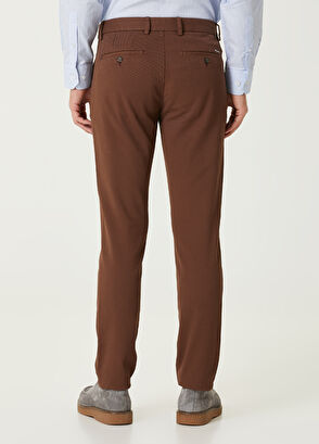 Beymen Club Slim Fit Kahverengi Twill Dokulu Chino Pantolon - 3