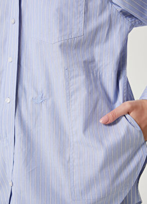 Beymen Club Oversize Mavi Çizgili Gömlek - 5