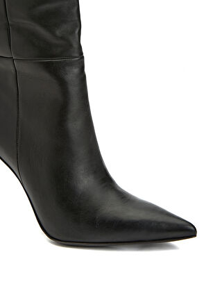 Siyah Kroko Desenli Kadın Deri Çizme - Görsel 7