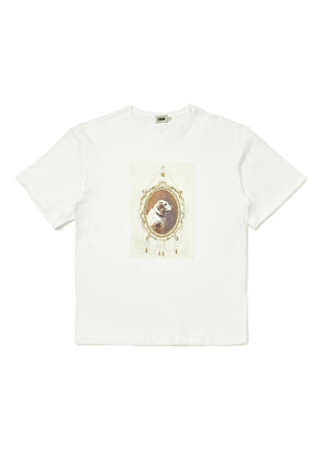 Beymen Club Beyaz Bisiklet Yaka Baskılı T-shirt - 6