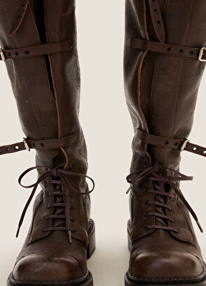 Miu Miu Deri Kahverengi Kadın Çizme - 6