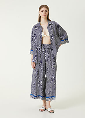 Beymen Club Navy White Silk Shirt - 4