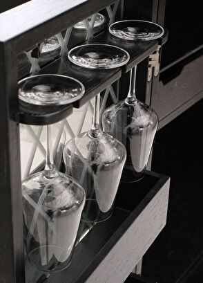 Craft Bar Design Alba Siyah Ahşap Bar Dolabı - 6