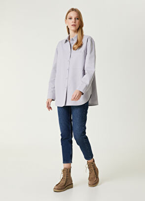 Beymen Club Gri Boyfriend Dış Gömlek - 3