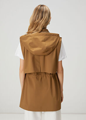 Beymen Club Camel Windbreaker Detail Long Vest - 6