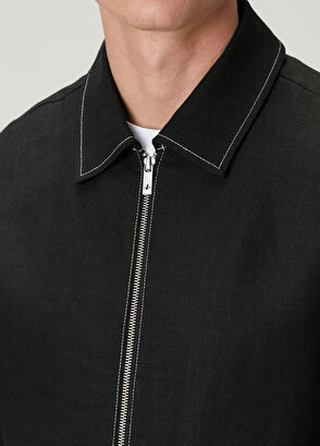 Beymen Club Black White Stitching Linen Outer Shirt - 7