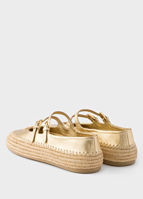 Prada Mordoré Gold Nappa Leather Women's Ballet Flats - 4