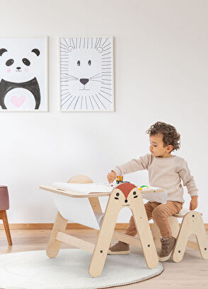 Mamatoyz Massam Tilki Figürlü Ahşap Aktivite Masası - 6