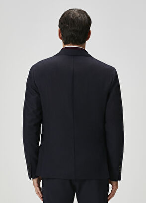 Beymen Club Lacivert Yün Kaşe Blazer - 5
