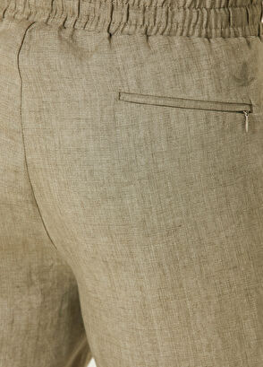 Beymen Club Light Khaki Linen Shorts - 5