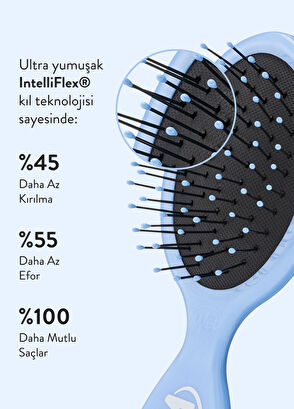 Wet Brush Mini Detangler Dolaşık Açıcı Açık Mavi Saç Fırçası  - 5