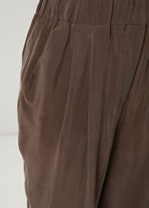 Beymen Club Brown Pleated Cupro Carrot Pants - 6
