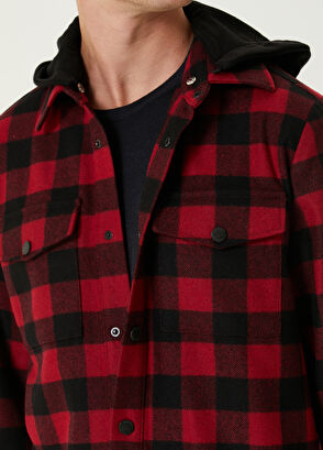 Beymen Club Red Hooded Wool Outer Shirt - 6