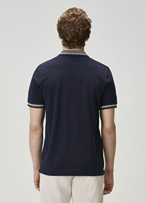 Beymen Club Navy Blue Line Detailed Polo Neck T-Shirt - 5