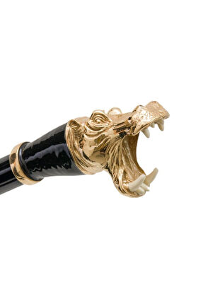 Pasotti Golden Crocodile Figure Patterned Unisex Umbrella - 7