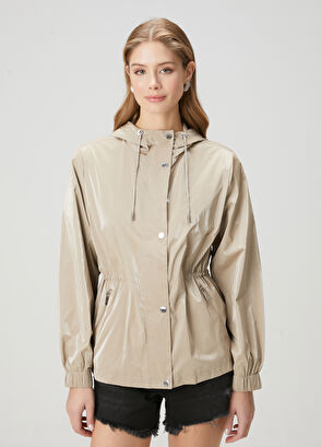 Beymen Club Bej Kapüşonlu Mont - 4