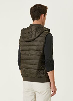 Beymen Club Khaki Hooded Quilted Vest - 5
