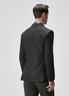 Beymen Club Antrasit Kruvaze Yün Ceket - 5