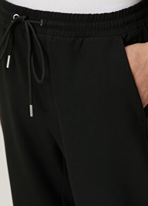 Siyah Beli Kordonlu Pantolon - Görsel 5