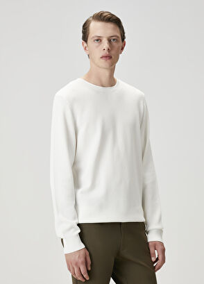 Beymen Club Kırık Beyaz Dokulu Kaşmir Karışımlı Yün Kazak - 4