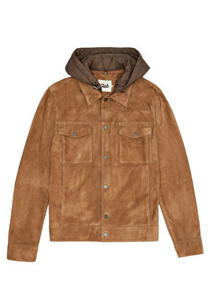 Beymen Club Taba Kapüşonlu Süet Ceket - 8