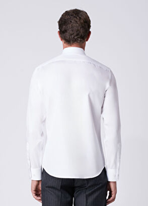Beymen Club Slim Fit White Non-Iron Twill Shirt - 6