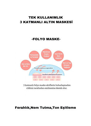 Dermal Rose Gold Glitter Foil Eye Mask 3 Katmanlı Göz Altı Torbalarına Karşı Kağıt Göz Maskesi 5'li Set 4 gr  - 6