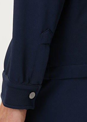 Beymen Club Lacivert Diyagonal Dokulu Fermuarlı Sweatshirt - 8