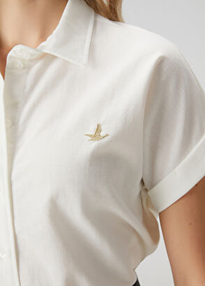 Beymen Club Kırık Beyaz Kısa Kol Pike Gömlek - 6