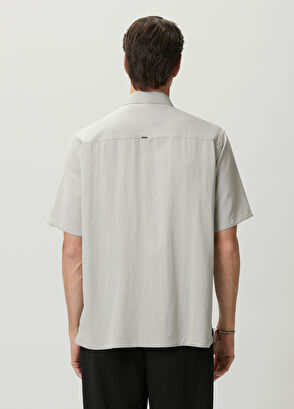 Beymen Club Gri Cepli Oversize Fit Kısa Kollu Gömlek - 5