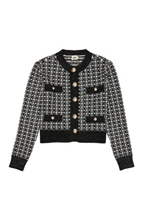 Beymen Club Siyah Beyaz Tweed Dokulu Triko Ceket - 8